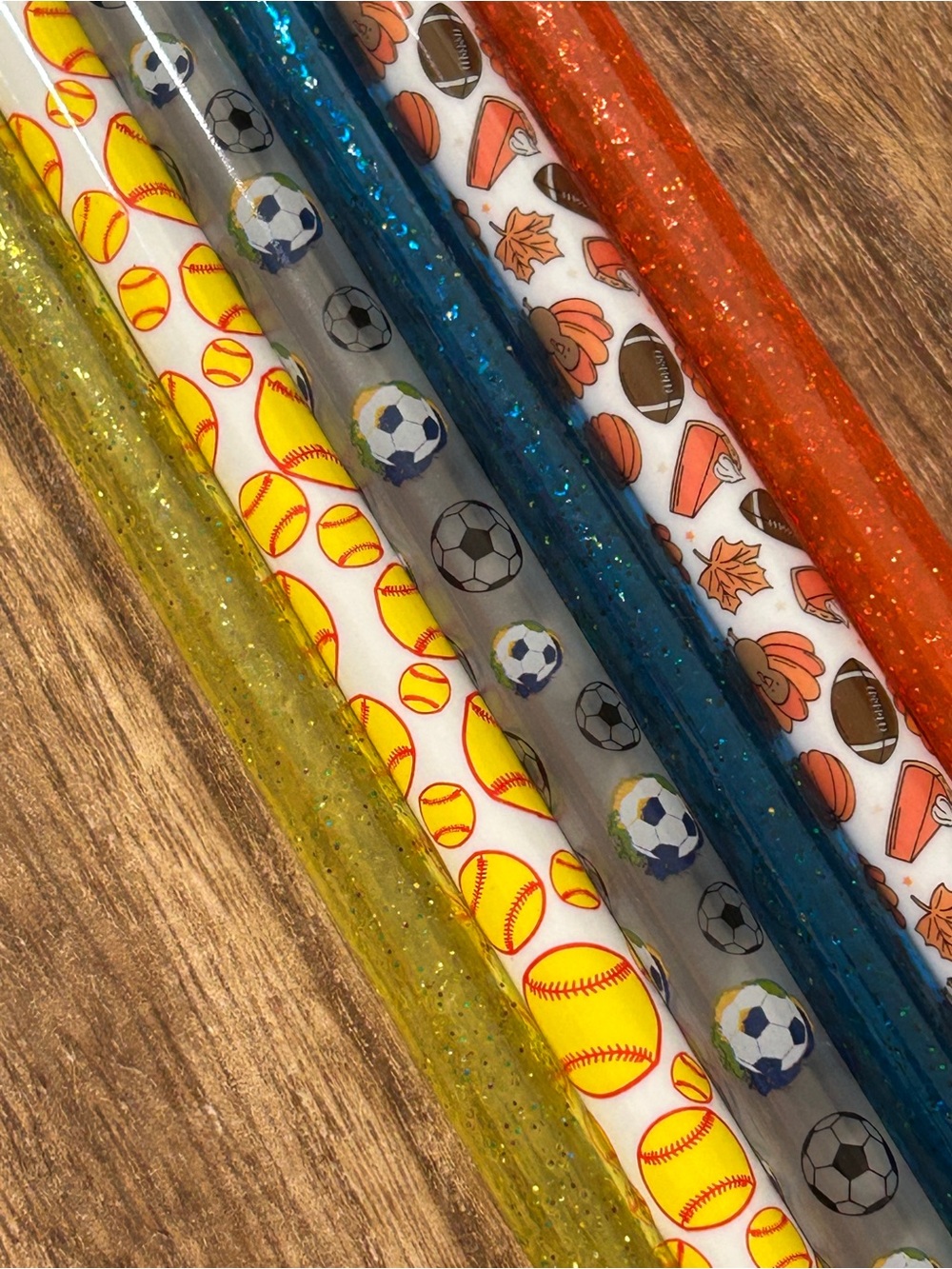 Sport-Themed Tumbler Straws